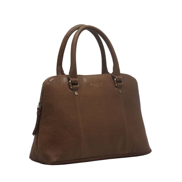 Assots London - Wholesale Top Handle Bag - Women's - 'SYDNEY' Tan Vintage Leather Grab Bag