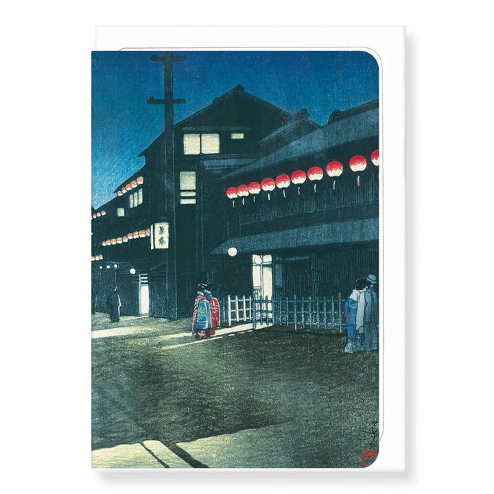 EVENING AT SOEMON-CHO: Japanese Greeting Card for wholesale by Ezen Trade
