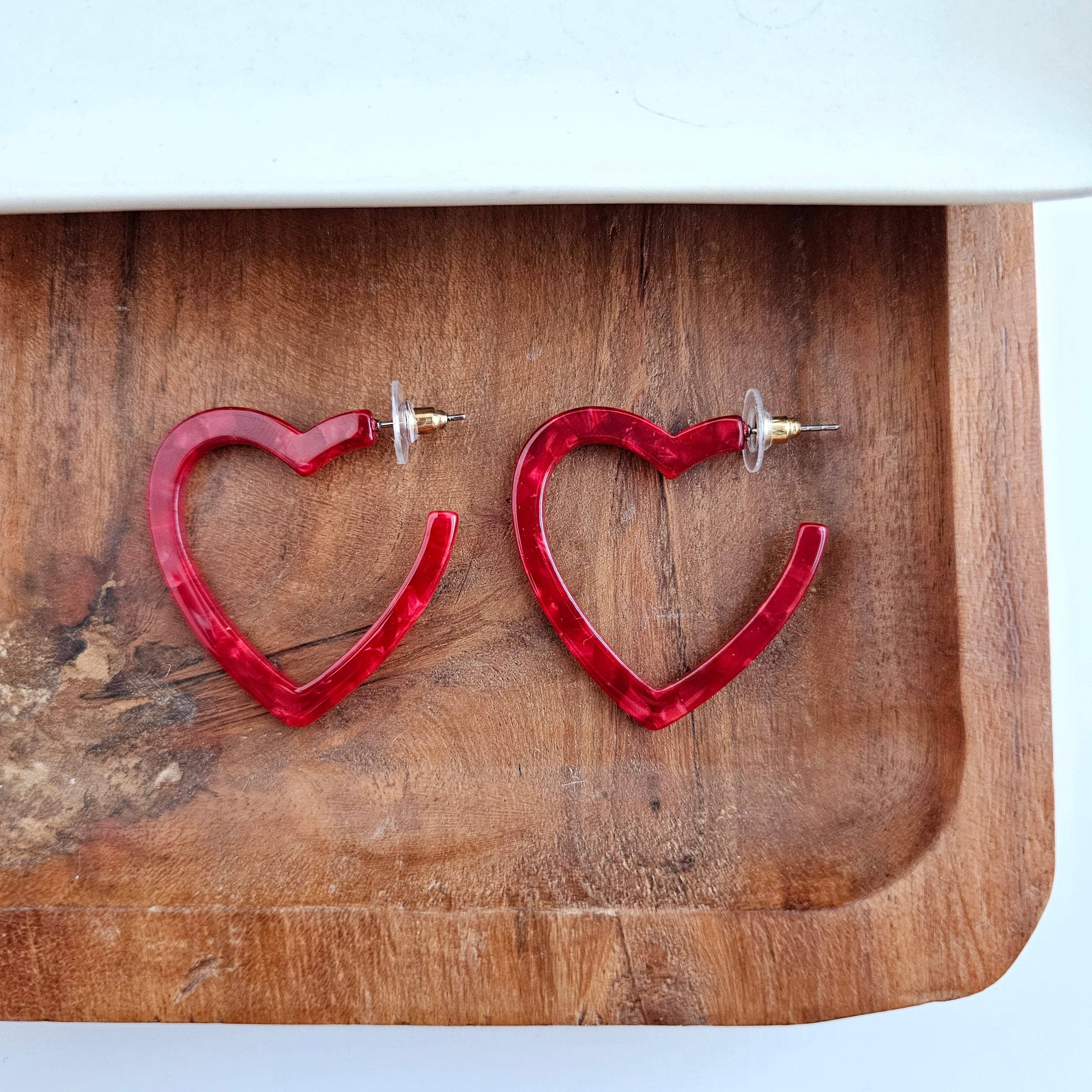 Spiffy & Splendid - Wholesale Hoop Earrings - Heart Hoops - Red // Jewelry, Earrings, Valentines11
