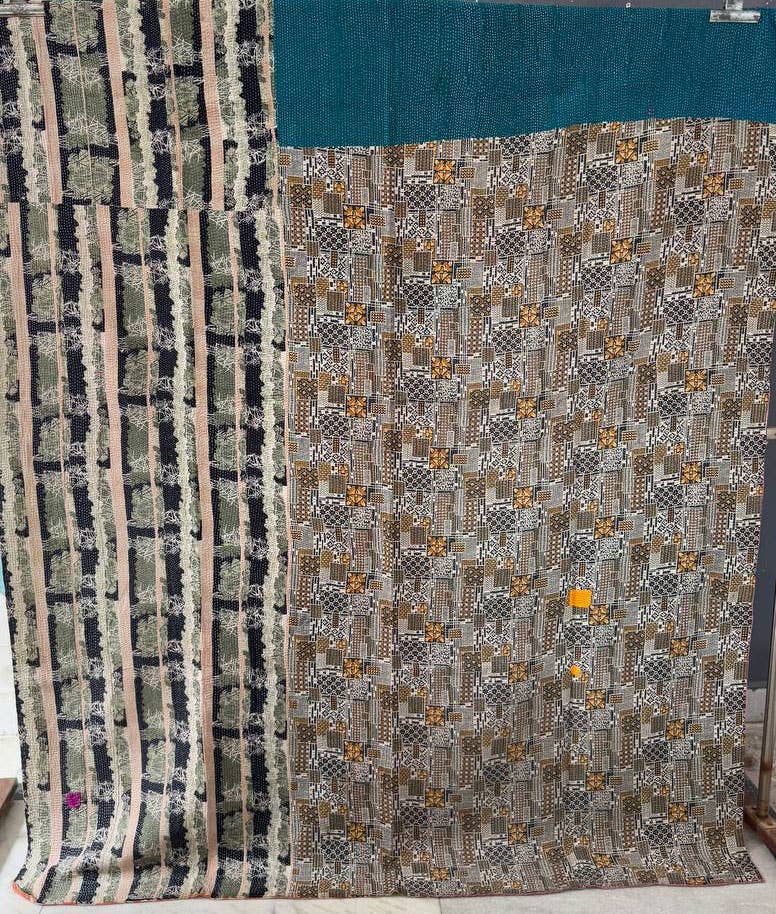 bhavnas boutique – wholesale Quilt – Cotton Fabric Kantha Quilt Timeless Craftsmanship Coverlet 5