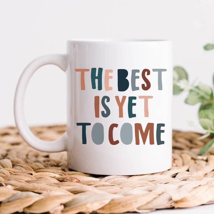 Det bedste er endnu at komme kaffe krus, positivitet krus for engroshandel hos Hm Mugs