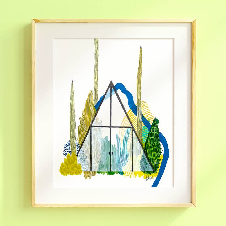Juliann Choe - Wholesale Art Print - A-Frame in the Woods Art Print0
