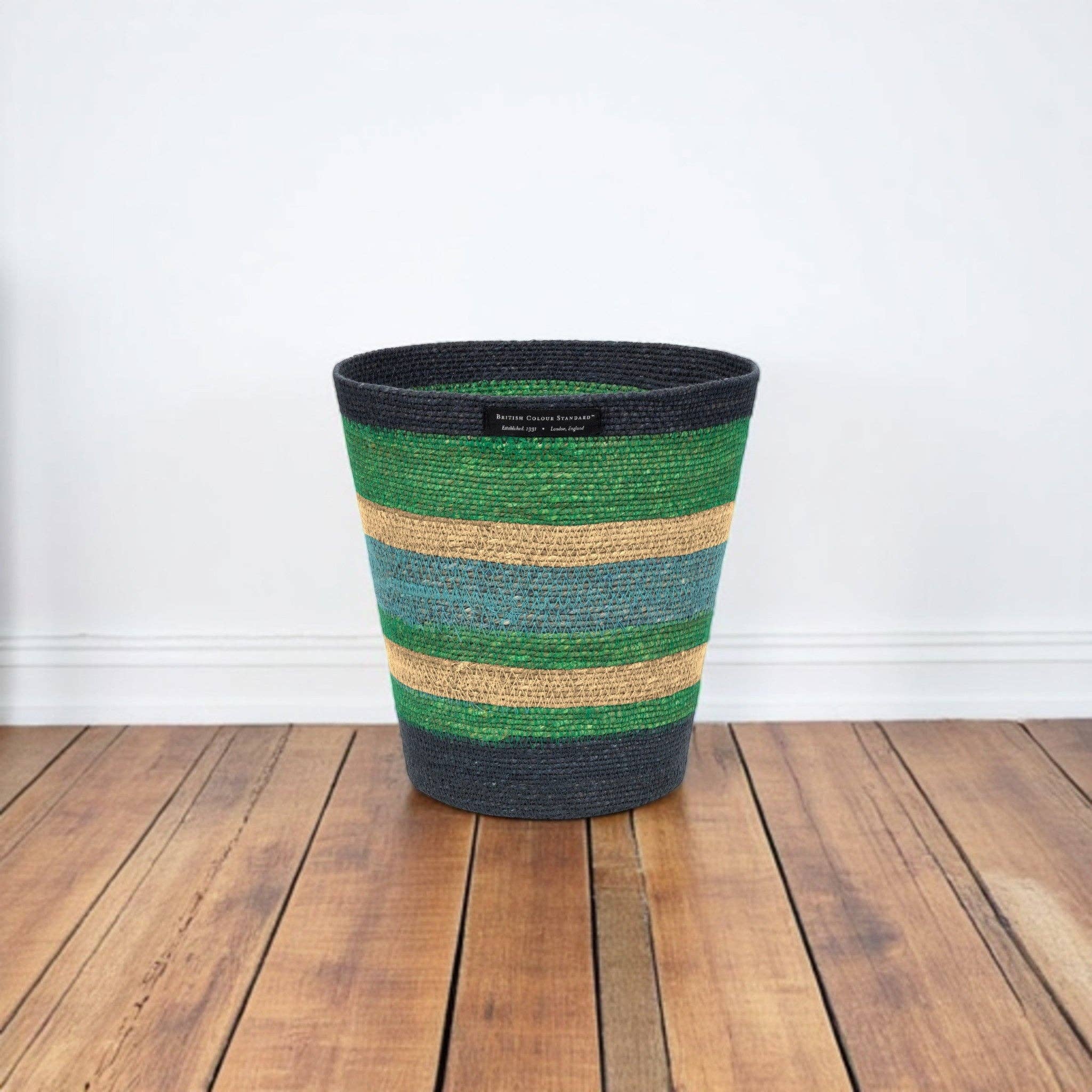 British Colour Standard North America - Wholesale Trashcan/Trash Bin - BRITISH COLOUR STANDARD Seagrass Waste Paper Basket in Beryl / Midnight