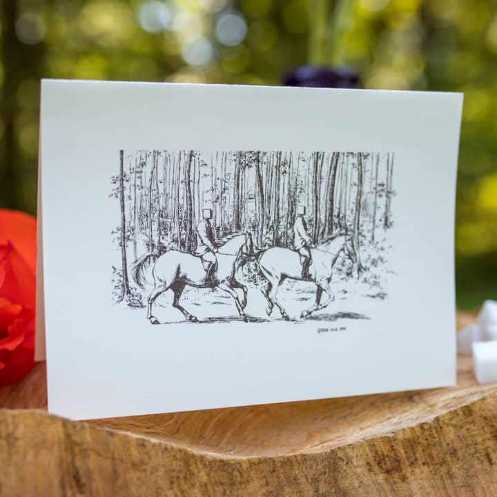 Sugarheads - Wholesale Everyday Greeting Card - Horseback Whimsical Pen and Ink Greeting Cards