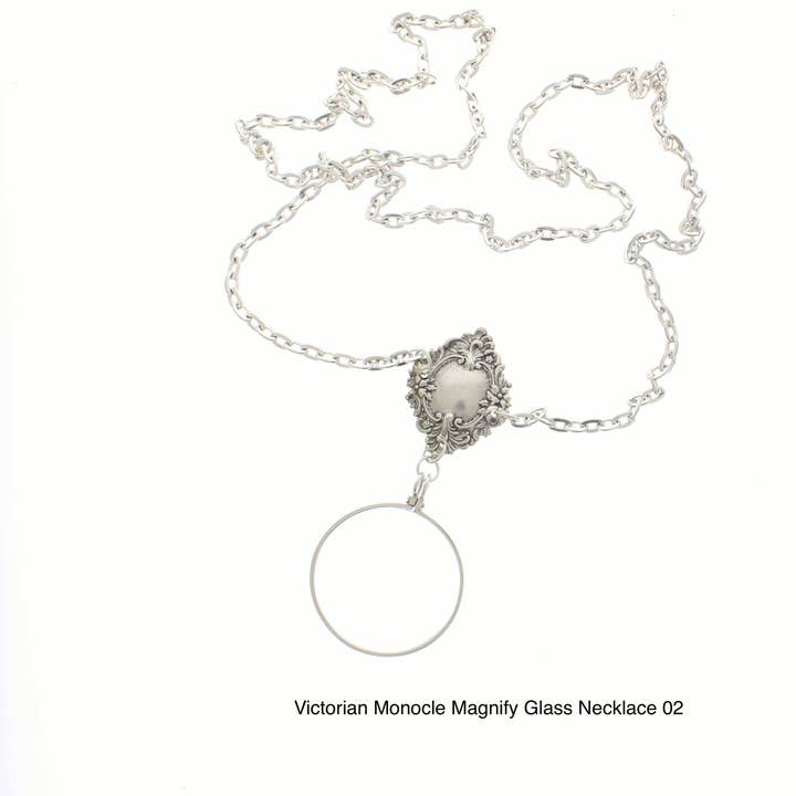 HHH Designs - Wholesale Pendant/Charm Necklace - Victorian Style Monocle Magnify Glass Necklaces, each