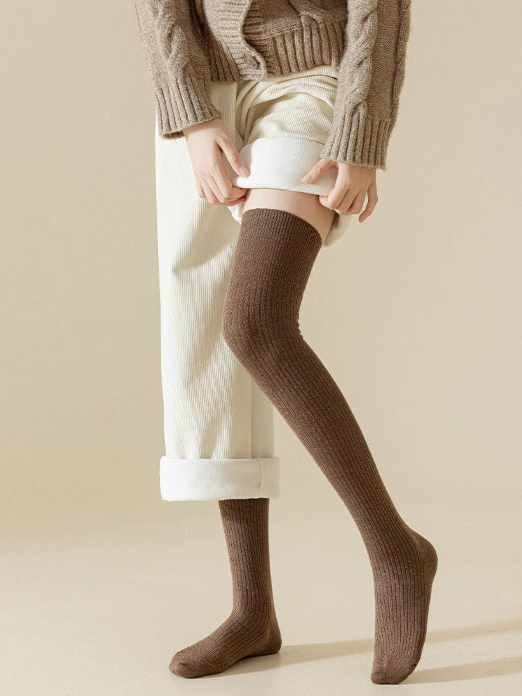 Funkyrel® Atzbranding Limited - Wholesale Socks - Women's - Rufia - Classic Solid-Color Knee-High Winter Socks 10