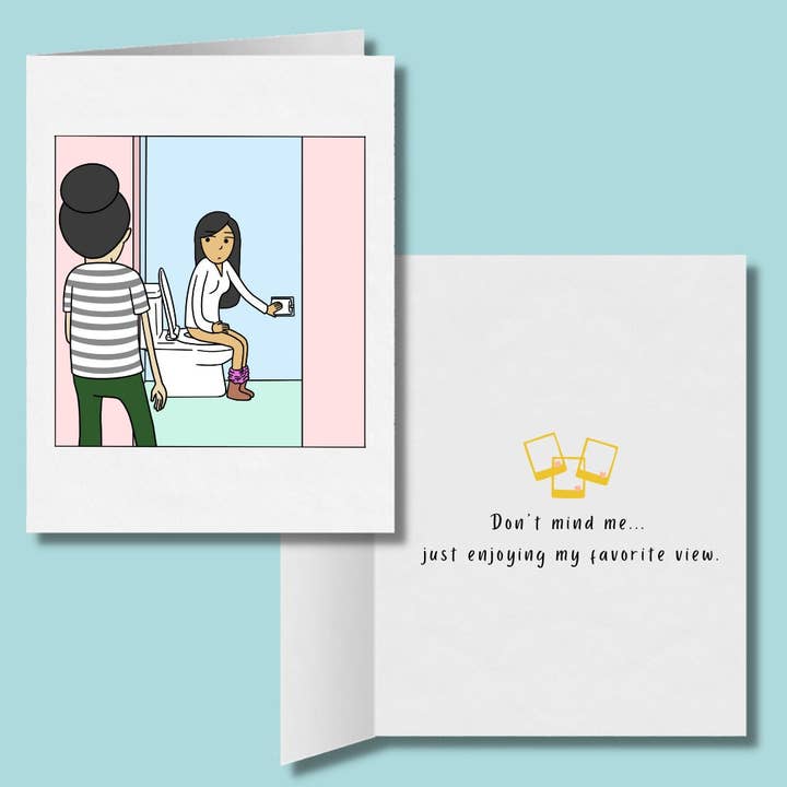 Don't Mind Me Enjoying My Favorite View, divertente biglietto di auguri lesbico, simpatico regalo per anniversario LGBTQ, biglietti di auguri d'amore femminili Sapphic WLW per la vendita all'ingrosso da parte di Sesame But Different