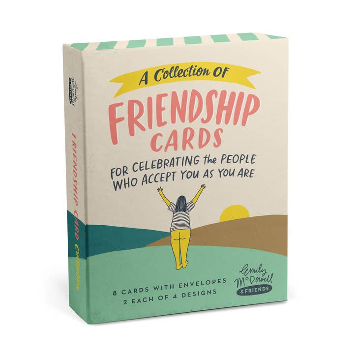 Em & Friends Friendship/Encouragement Cards, Box of 8 Assort for wholesale by Em & Friends UK