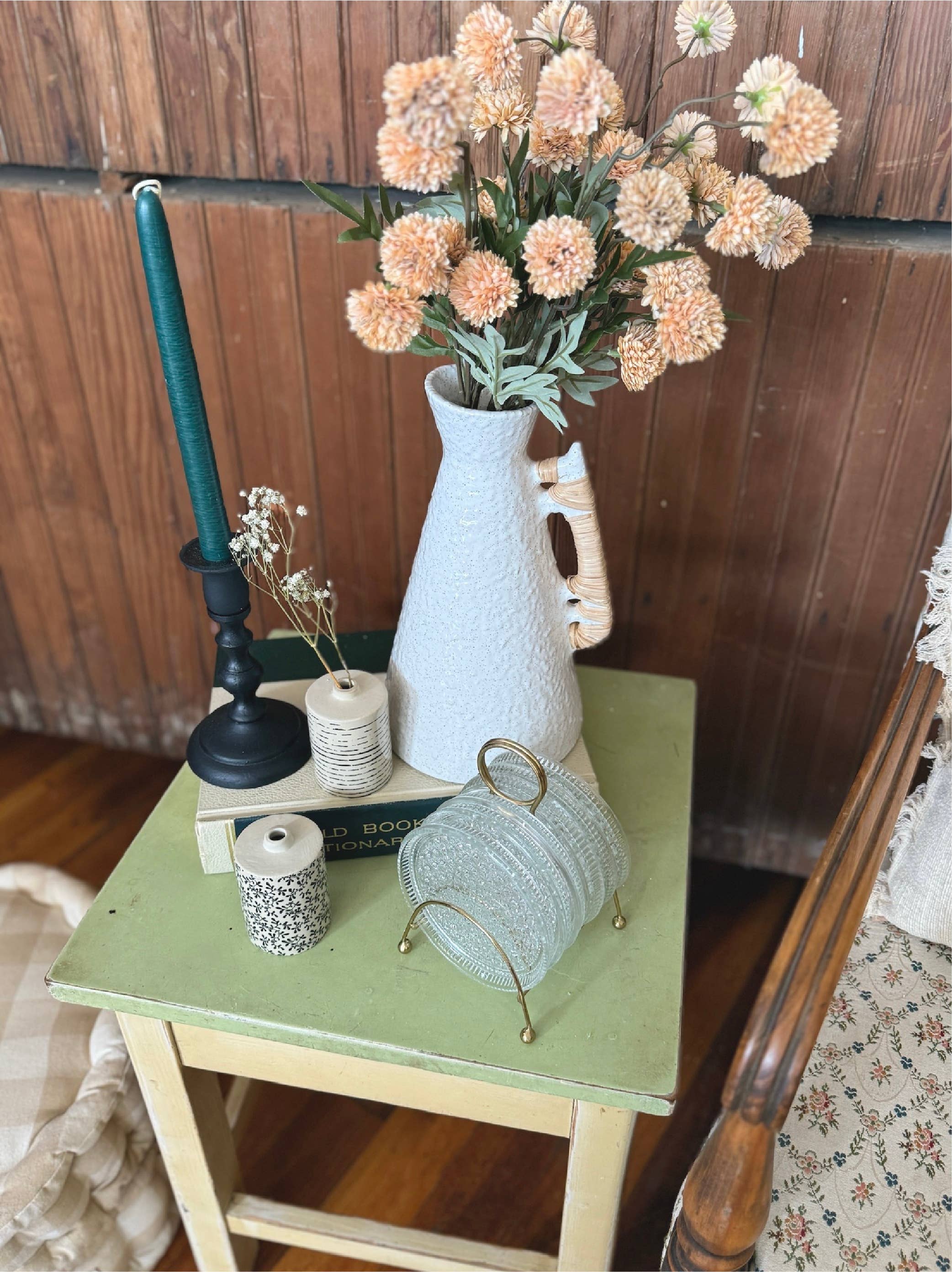 Made Market Co. - Vente Sous-verre - Ensemble de sous-verres en verre avec support en métal MCM3