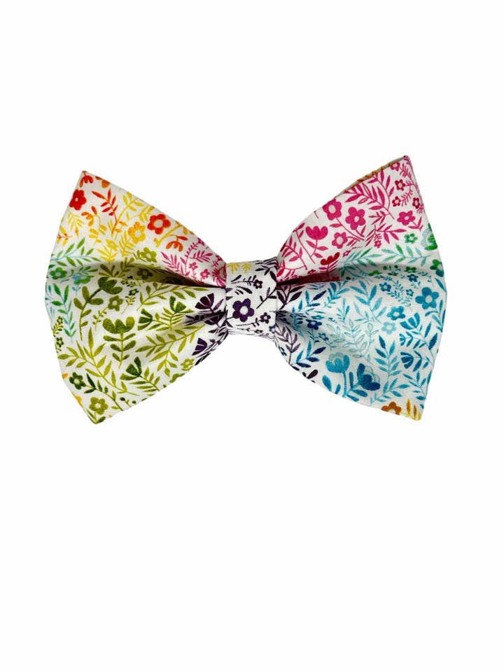 Bohemian Blues Flower Garden Bow Tie for wholesale by The Magnolia Pet Co.