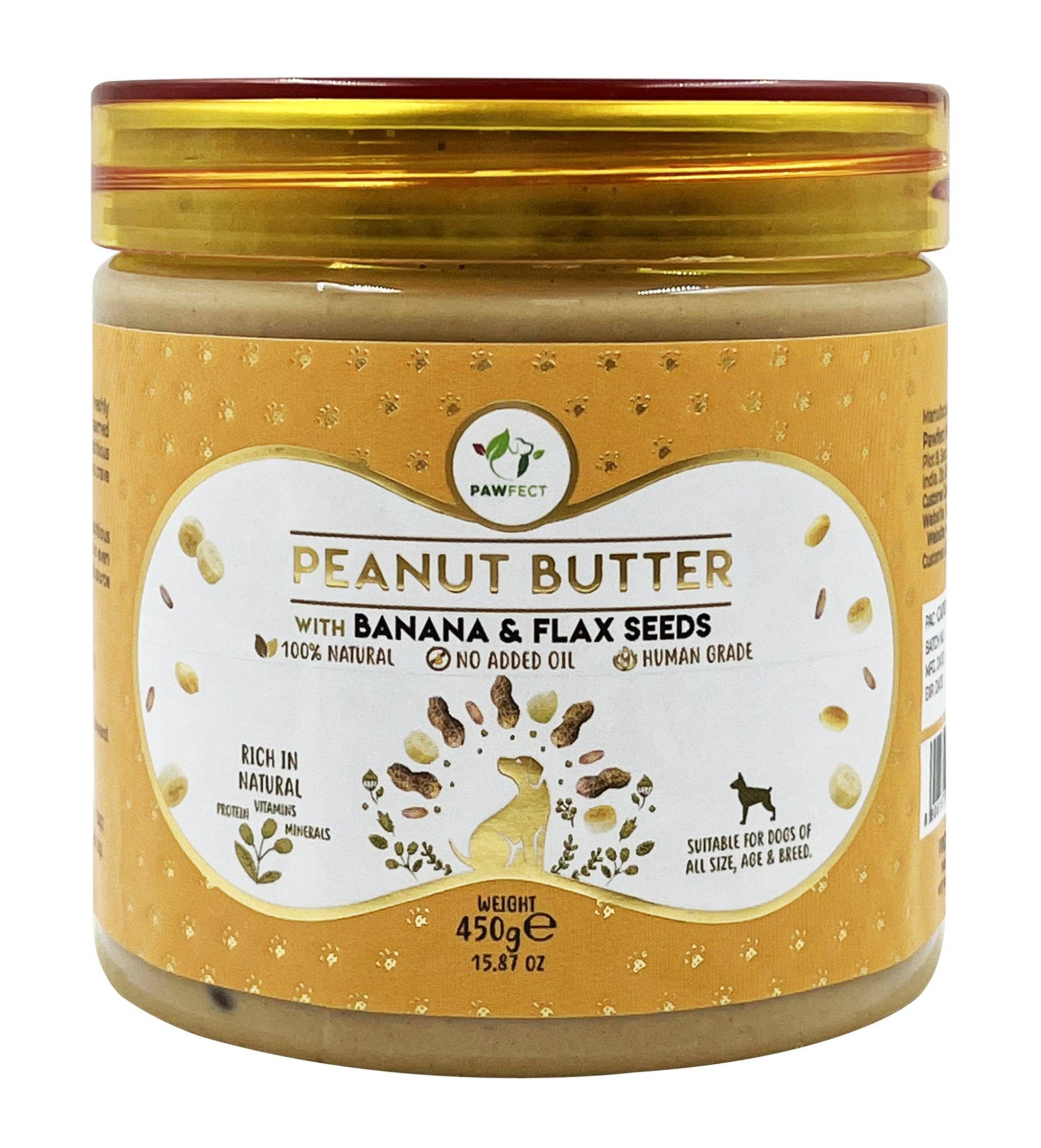 Finest Petfoods – comida - Cão por atacado – Pasta de Amendoim Pawfect com Banana e Sementes de Linhaça 450 g0