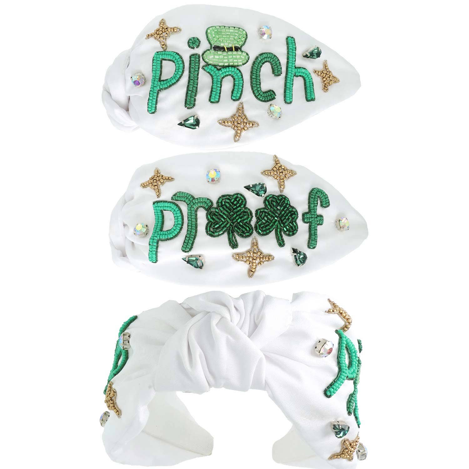 SP Sophia Collection - Wholesale Fashion Headband - Women's - Saint Patrick's Shamrock Gemstone Knotted Headband2