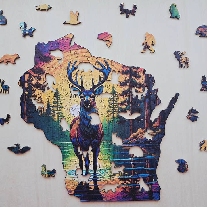 Art Factory LLC - Wholesale Puzzle - Adult - Wisconsin wooden puzzle4