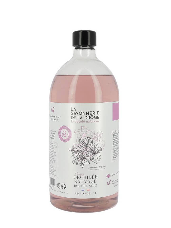 Wild Orchid Scented Shower Care Refill 1L for wholesale by La Savonnerie de la Drôme
