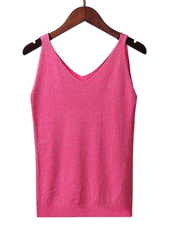 safistyle - Wholesale Camisole - Women's - Glitter V-Neck Cami Top12