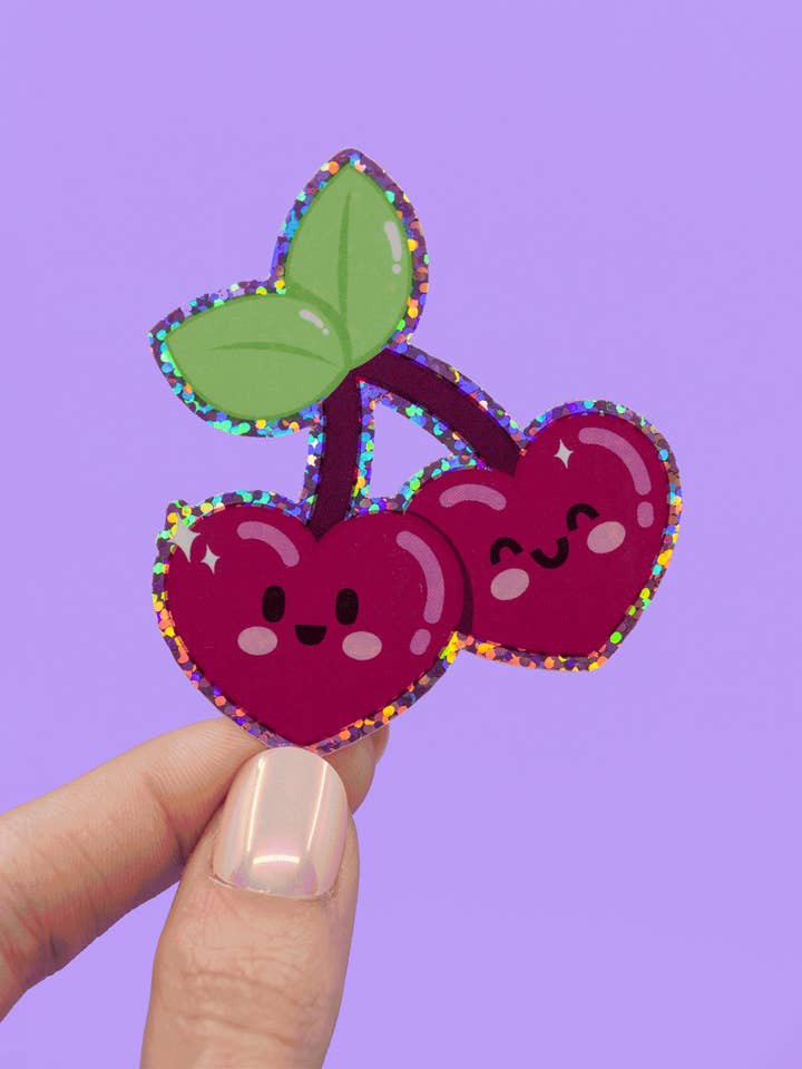 Autocolante de vinil com brilho de cerejas felizes por atacado de Joanna Behar