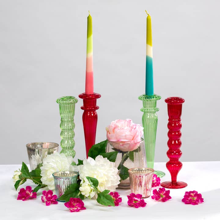 Globe Enterprise - Wholesale Candle Holder - Pink Hand-Blown Borosilicate Glass Candle Holders6