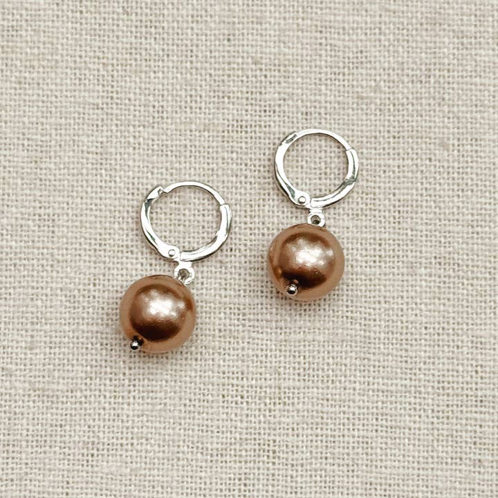 Gracie Rose Designs - Wholesale Hoop Earrings - Czech Glass Round Pearl Hoop Earrings3