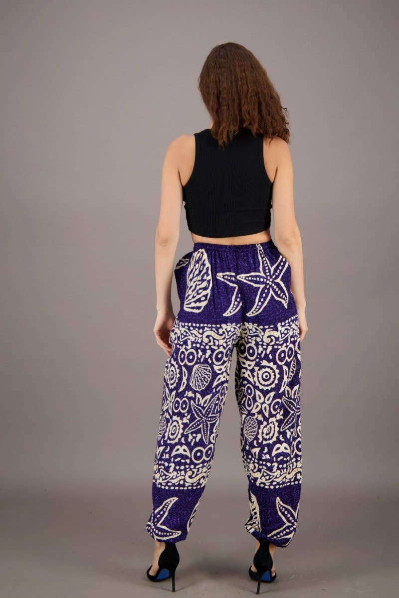 Colores surtidos Pantalones de resort con estampado de estrellas de mar y estrellas de mar THP-9172 de venta al por mayor en Faire15