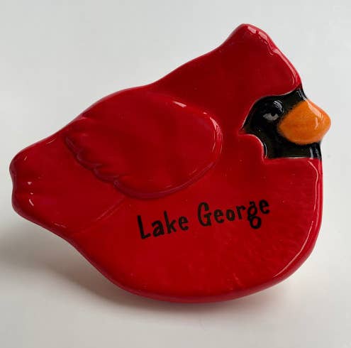 August Ceramics - Wholesale Jewelry Dish - Ceramic Cardinal dish1