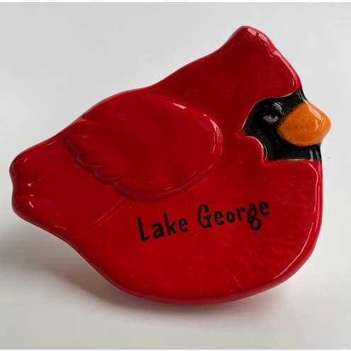 August Ceramics - Wholesale Jewelry Dish - Ceramic Cardinal dish1