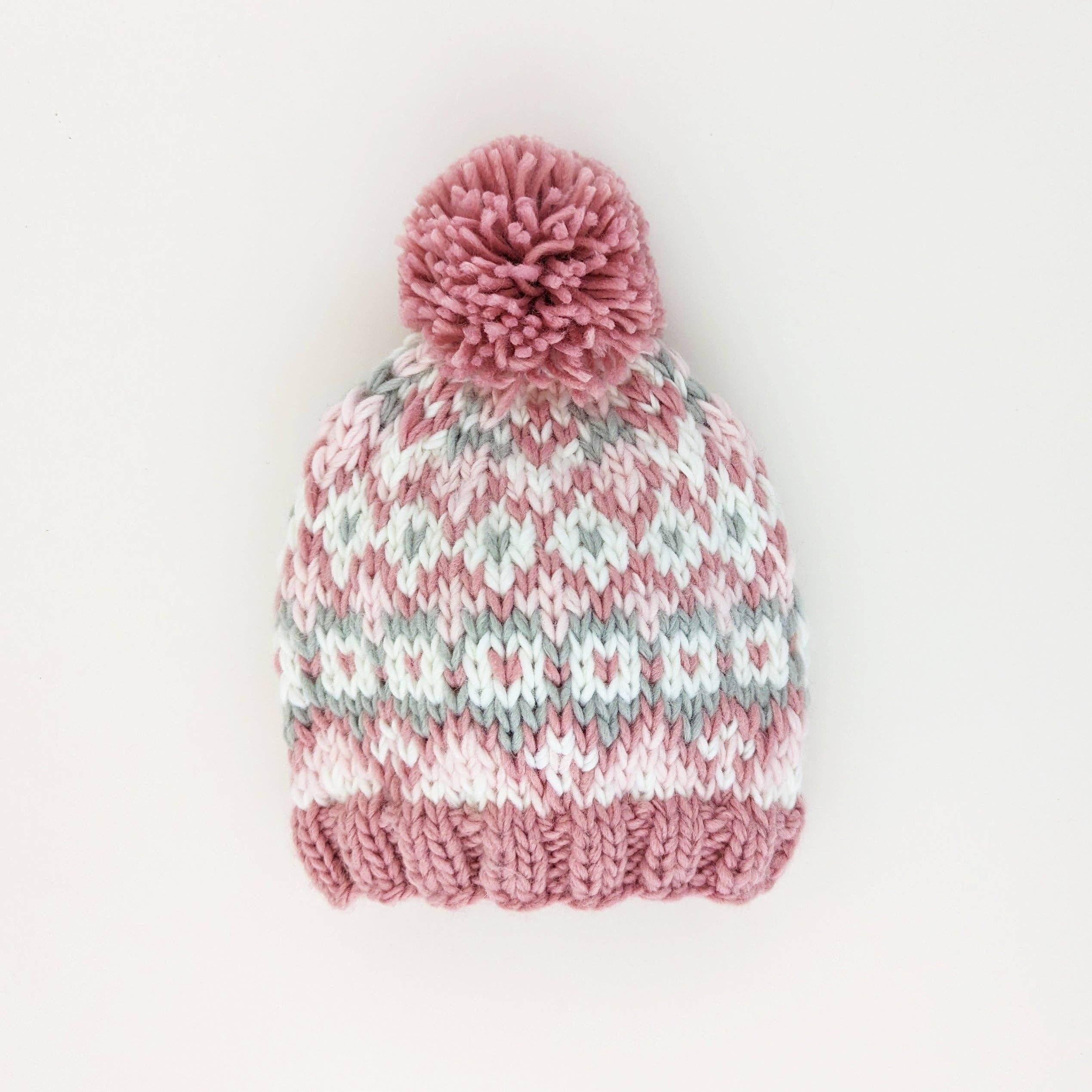 Huggalugs - Wholesale Beanie - Kids - Fairisle Rosy Beanie Hat Baby & Kids