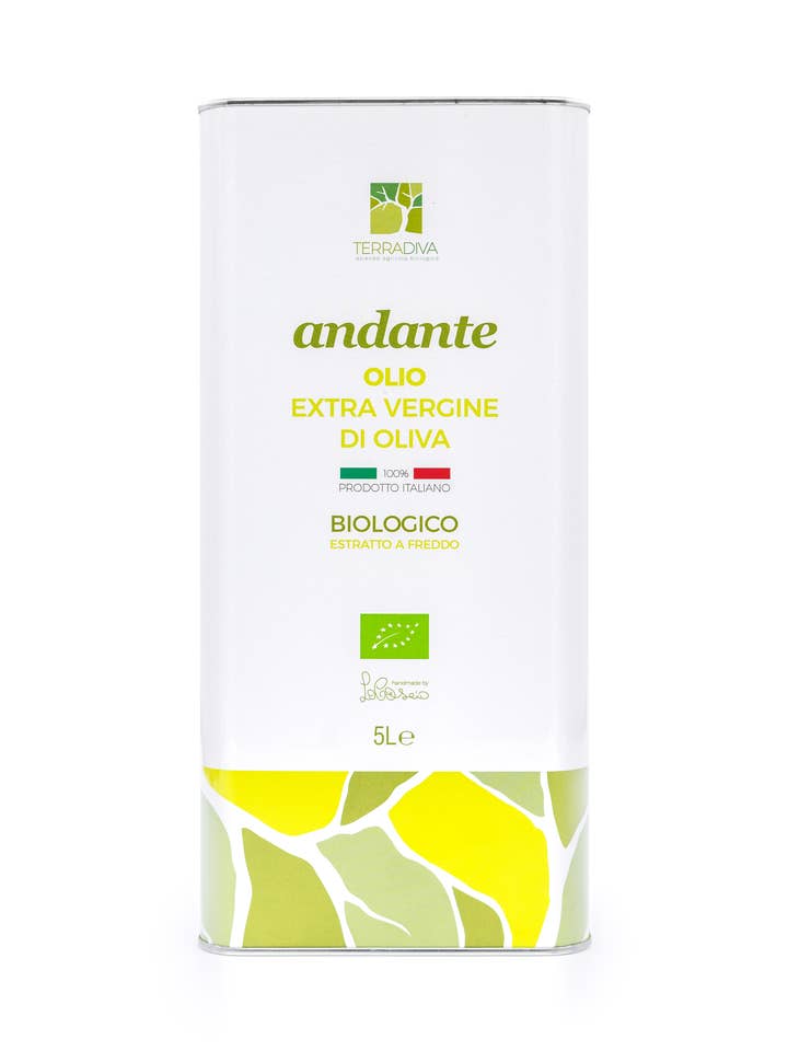 ANDANTE organic extra virgin olive oil - mild for wholesale by Terradiva Azienda Agricola Biologica