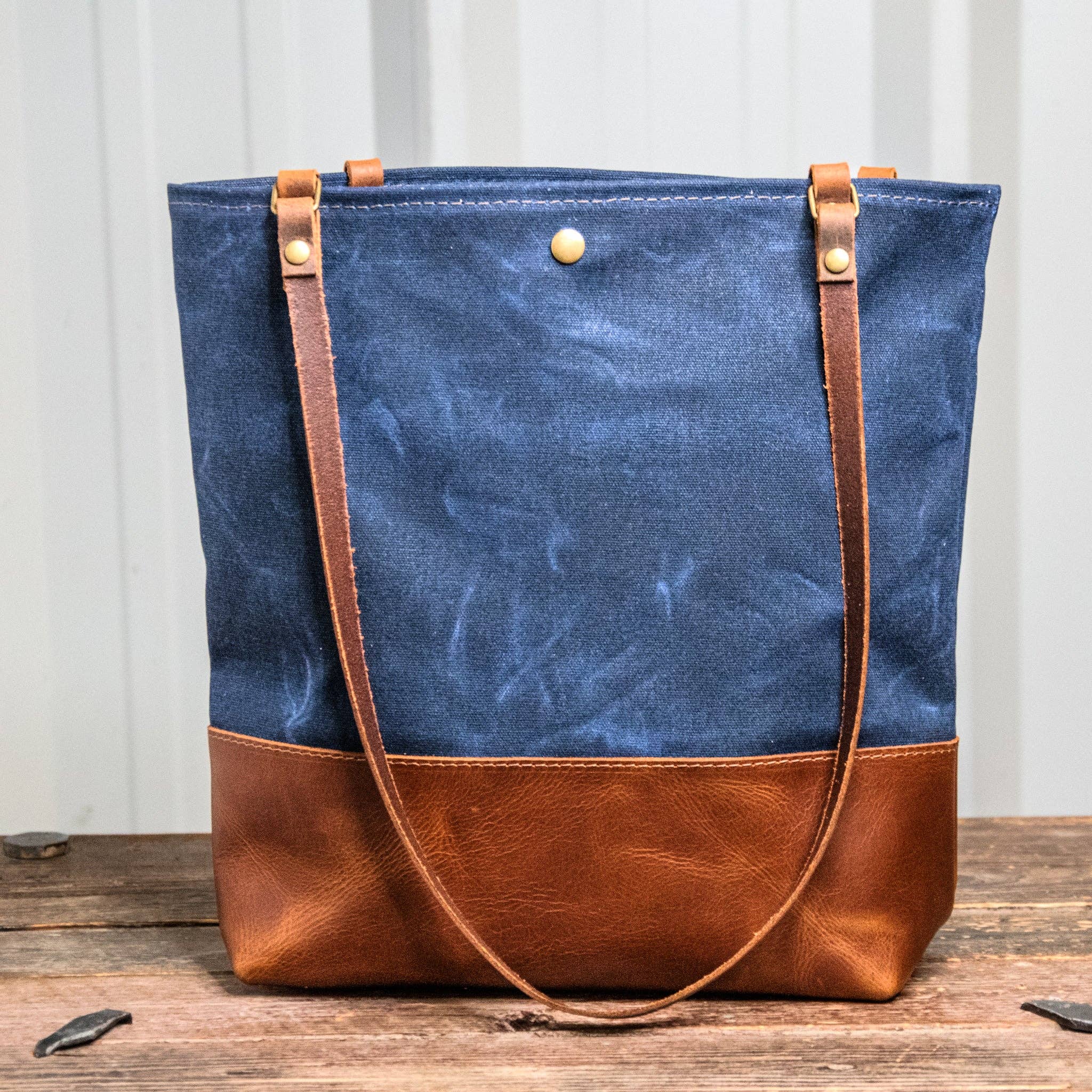 In Blue Handmade - Wholesale Tote Bag - Women's - Essential Waxed Canvas and Leather Tote with Options23