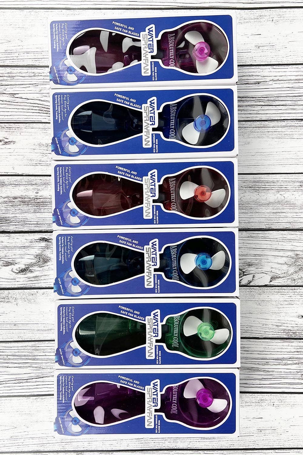 ASSORTED COLOR PORTABLE WATER BOTTLE MISTER SPRAY FAN for wholesale on Faire6