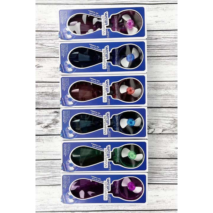 ASSORTED COLOR PORTABLE WATER BOTTLE MISTER SPRAY FAN for wholesale on Faire6