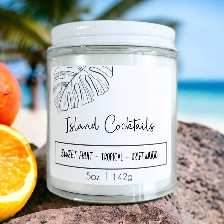 Island Cocktails Wood Wick Candle | Sweet Fruit for wholesale by ShoreItUp