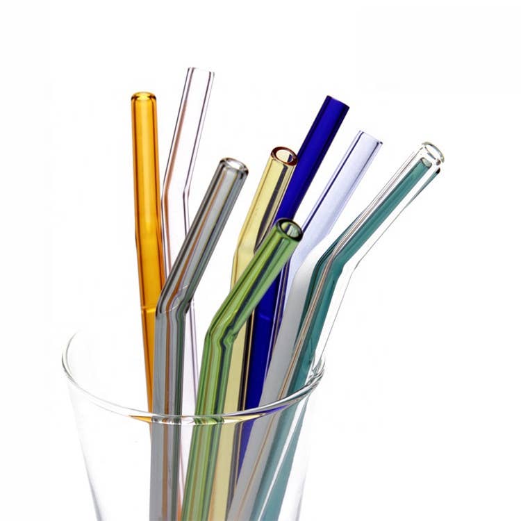 Sostraw & SmartThings - Vendita all'ingrosso Cannuccia - Cannucce in vetro piegate - 180 x 8 mm - 8 colori disponibili0