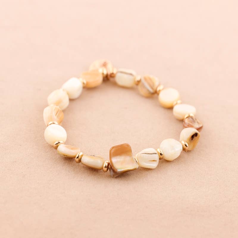 Sonata - Wholesale Beaded Bracelet - Elastic Bracelet Mother-of-Pearl Beads2