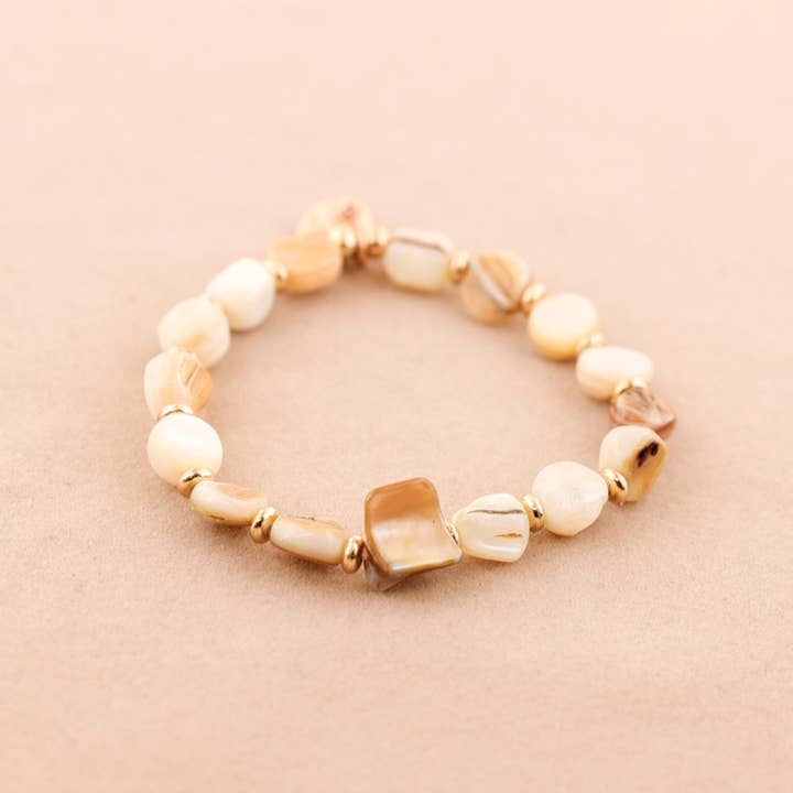 Sonata - Wholesale Beaded Bracelet - Elastic Bracelet Mother-of-Pearl Beads2