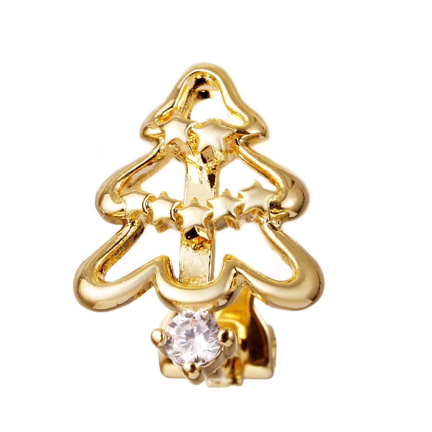 Snazzy Santa - Wholesale Clip-On Earrings - Christmas Clip-on Earrings "Golden X-mas Trees"1