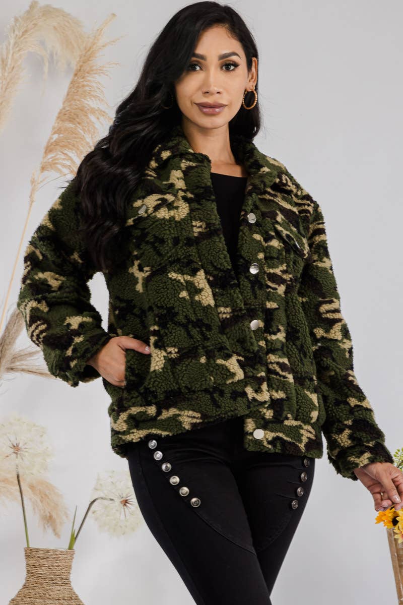 GSJ694A - Camo Print Fleece Jacket for wholesale on Faire0