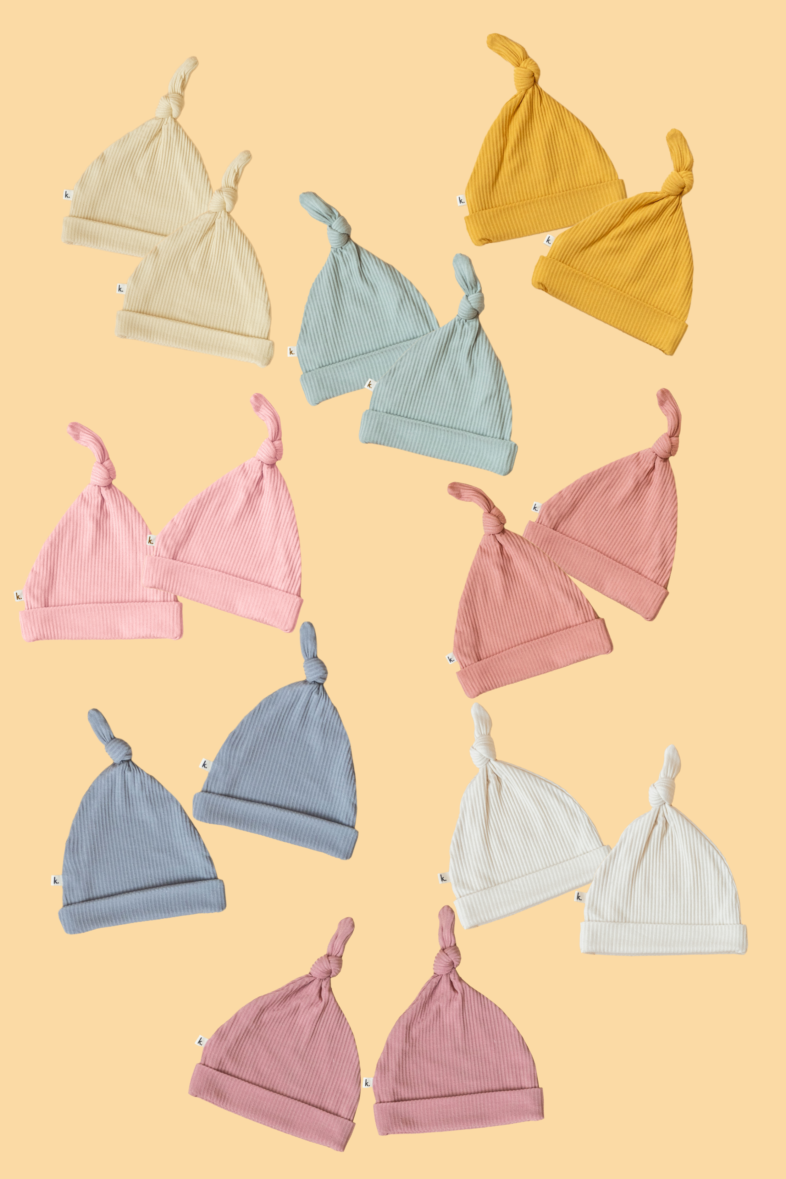 Kiin Baby – gorro de malha - Bebé por atacado – 16 Pacote de Gorros de Bambu Elásticos0