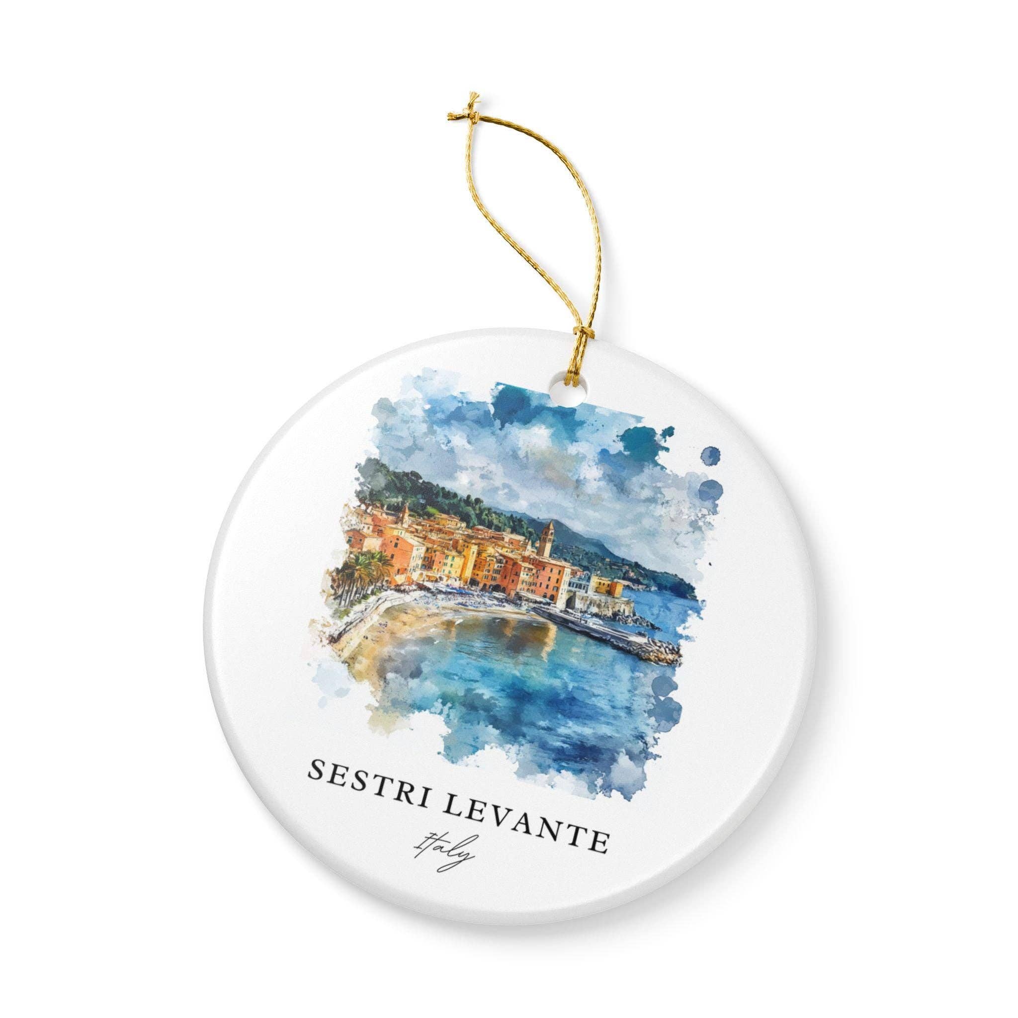 Premium Travel Art - Vente Objets de décoration - Ornement de Sestri Levante : Souvenir unique de Sestri Levante, Décoration de Noël italienne, et Cadeau authentique de Sestri Levante IT3