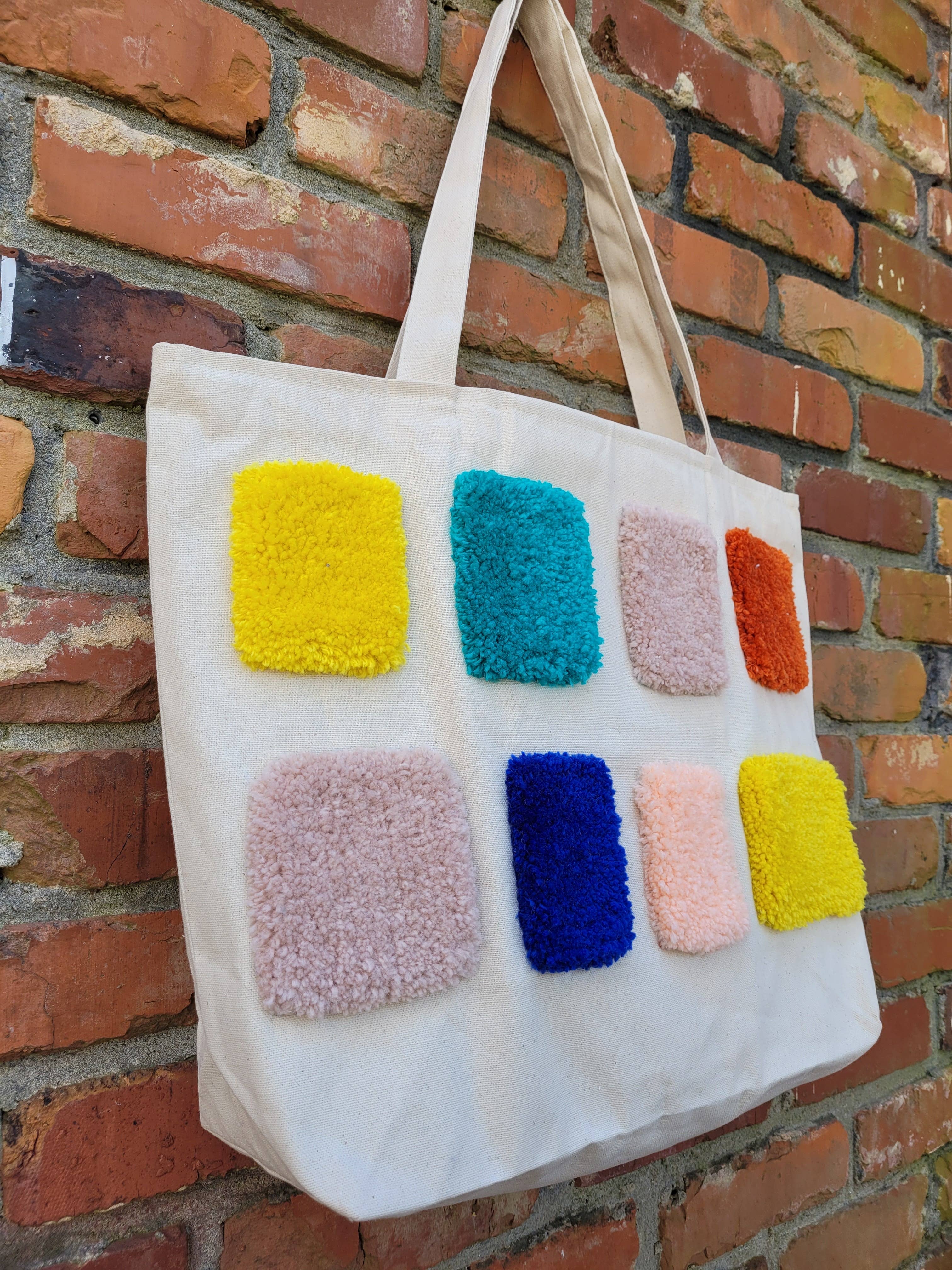 Good to Know You - Wholesale Tote Bag - Women's - XL Zippered Canvas Tote - Mixed Squares1