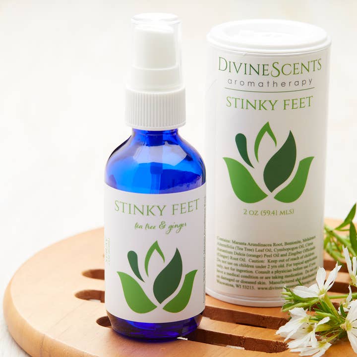 B. Divine Aromatherapy - Wholesale Shoe Deodorant / Spray - Stinky Foot Shoe Deodorizer with Tea Tree - Powder or Spray