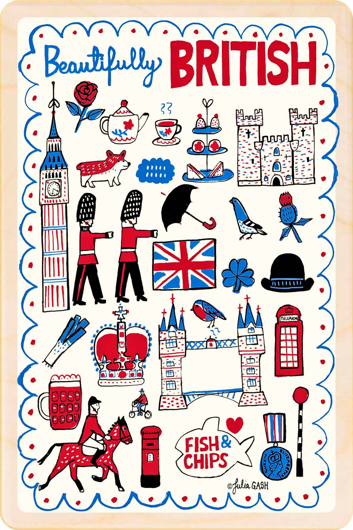 THE WOODEN POSTCARD COMPANY - Vendita all'ingrosso Cartoline - Splendidamente britannico - Carte e magneti ecologici0