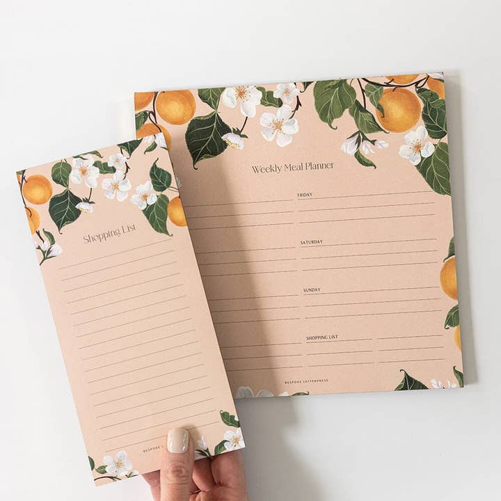 Bespoke Letterpress - Wholesale Notepad - Peaches Shopping List DL Notepad6