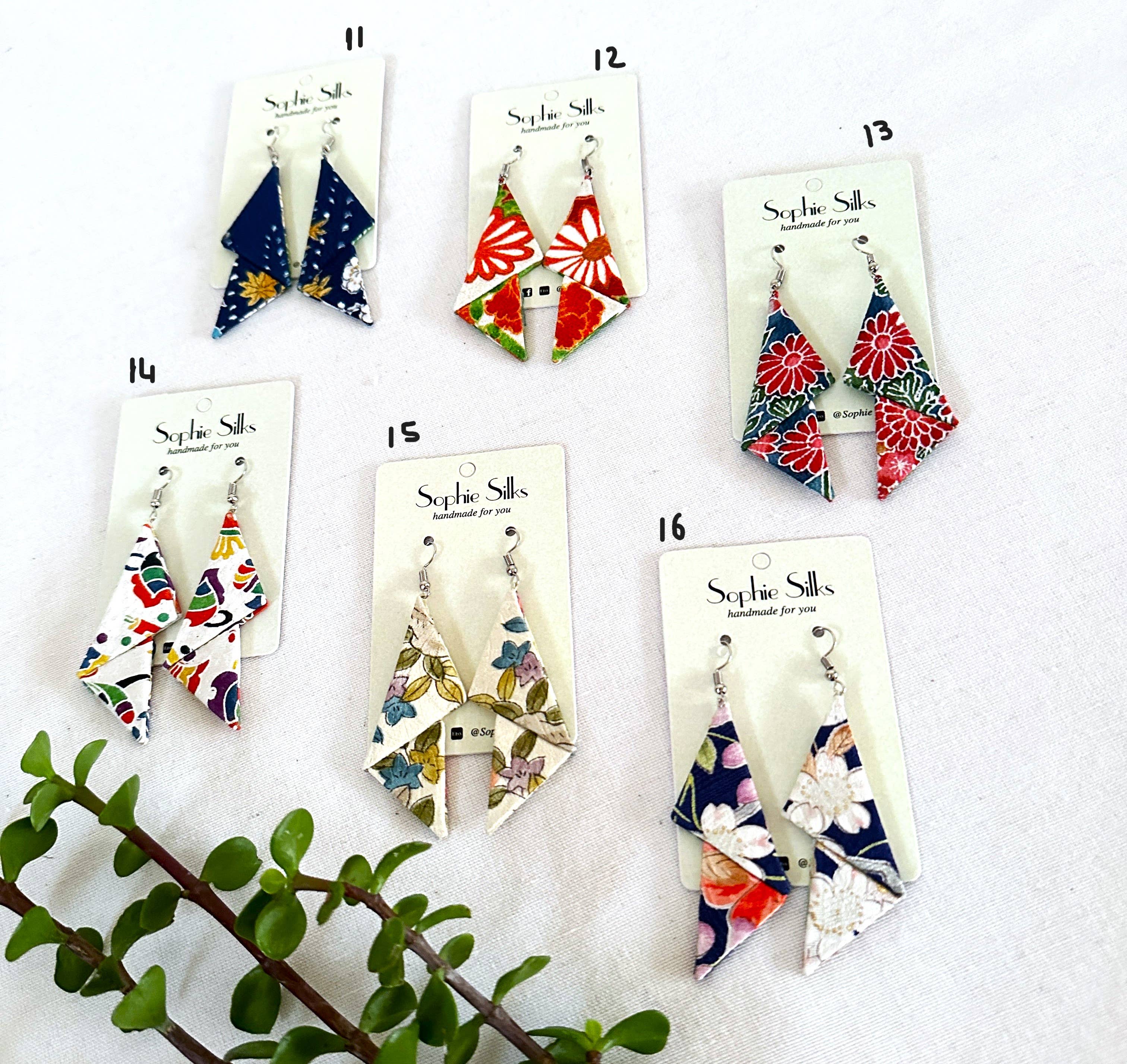 Sophie Silks - Vente Boucles d'oreilles pendantes - Boucles d'oreilles kimono empilées3