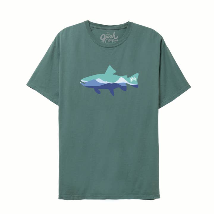 Vintage Wash River Trout Tee - Cypress Green for wholesale by The Gush Company