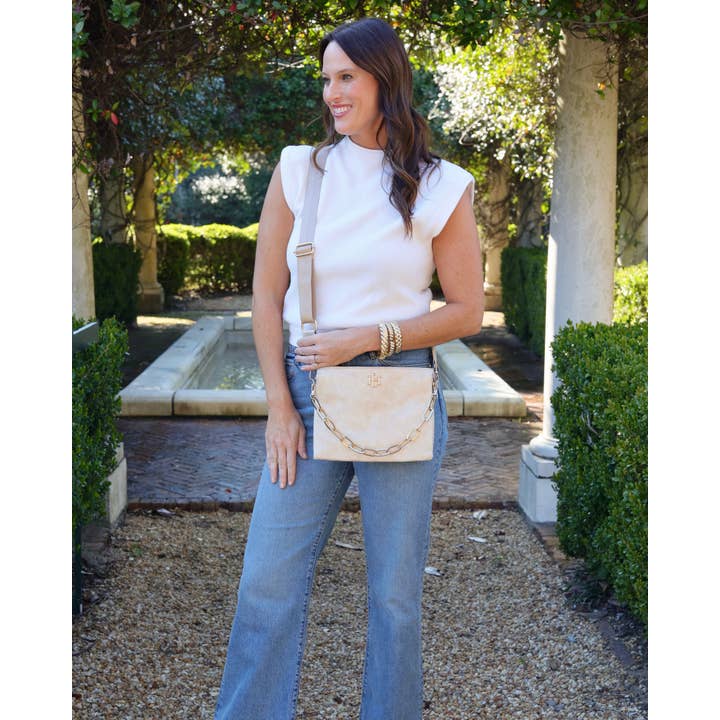 Caroline Hill - Wholesale Crossbody Bag - Women's - Ariana Crossbody Shimmer Champagne