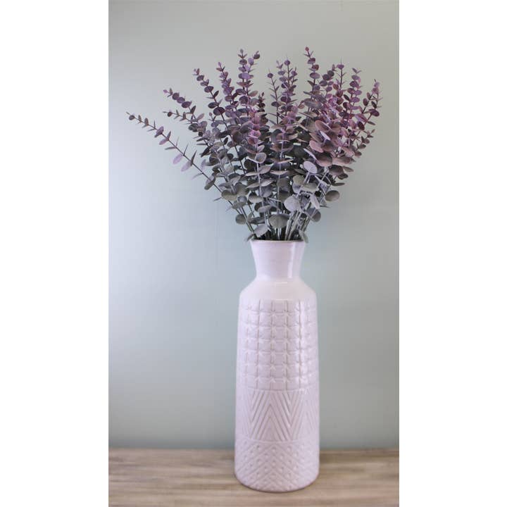 Blue & Blush Coloured Single Spray of Eucalyptus Leaves for wholesale on Faire