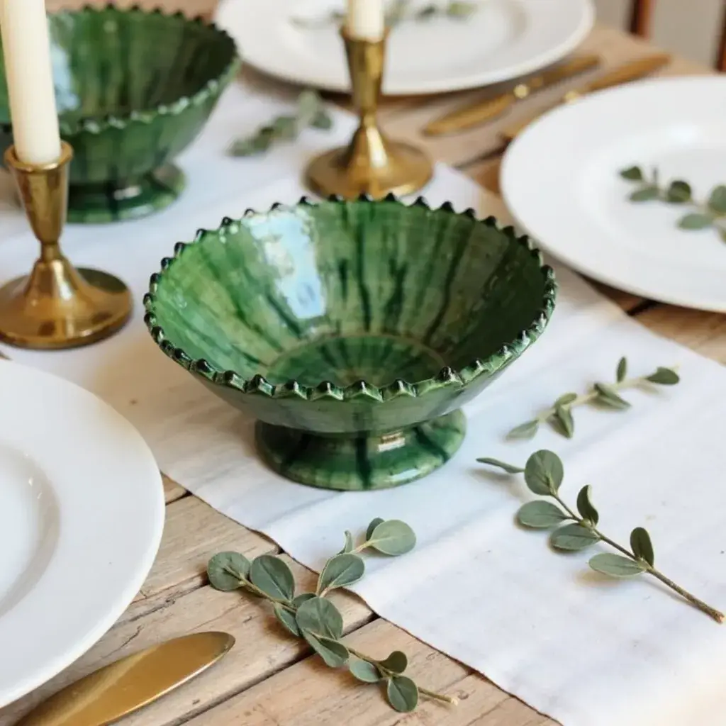 High crafty - Wholesale Decorative Plate/Dish/Bowl - 🌿 Handmade Green Moroccan Pottery Bowls3