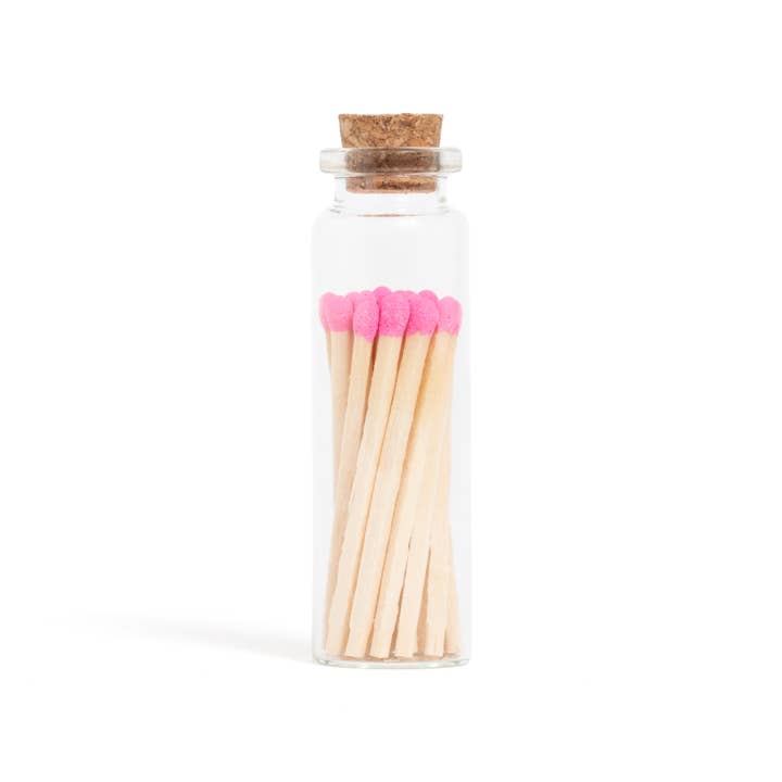 Enlighten the Occasion - Wholesale Matches - Bubblegum Pink Matches in Small Corked Vial