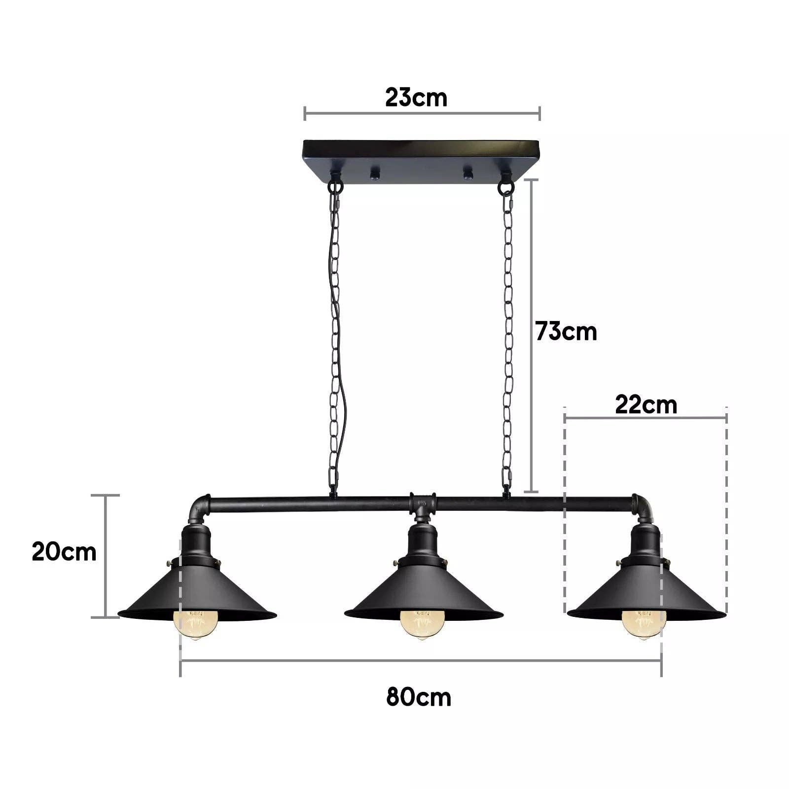 Ledsone – wholesale Chandelier/hanging light – Industrial Steampunk 3 Way Ceiling Lights Black ~9013