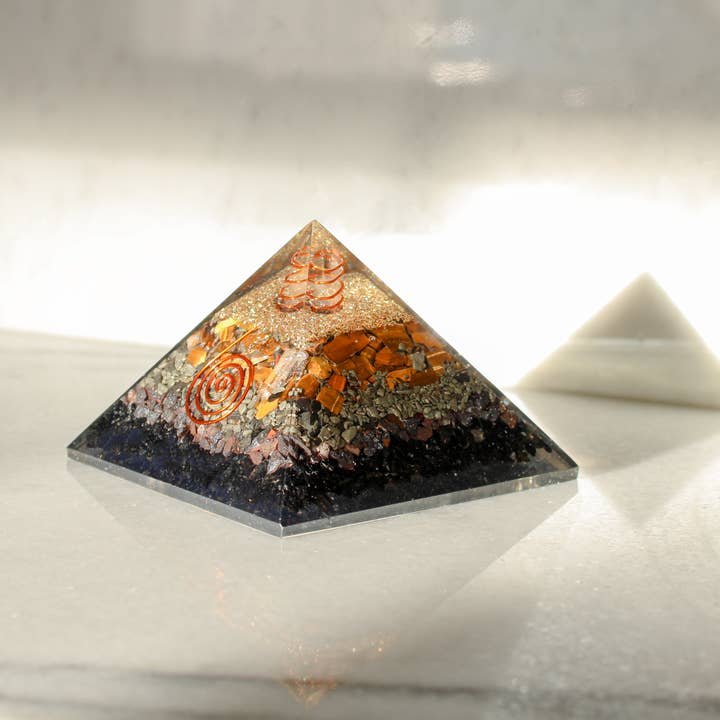 Azenway - Wholesale Spiritual Stone/Crystal - Max EMF Protection XL 85MM Orgone Energy Generator Pyramid